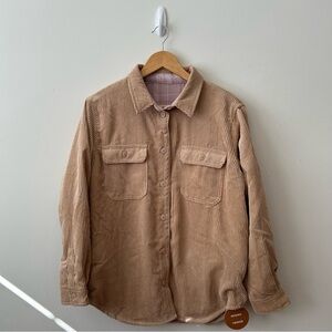 Love Tree Jacket Women’s Medium Brown Pink Corduroy Reversible
